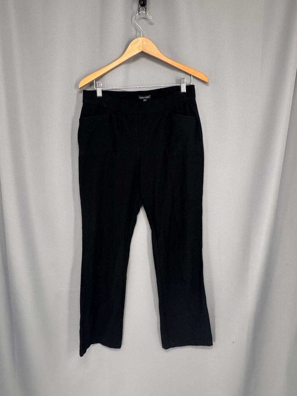 Eileen Fisher Women Pants Medium Black Minimalist Contemporary Career Casual